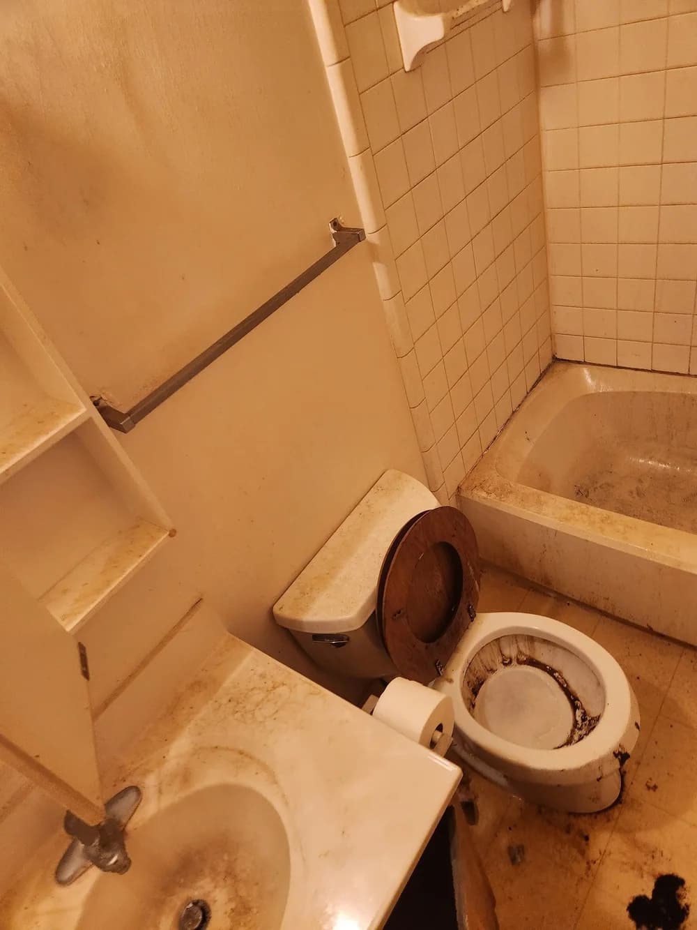 A neglected toilet before deep cleaning, the honest starting point